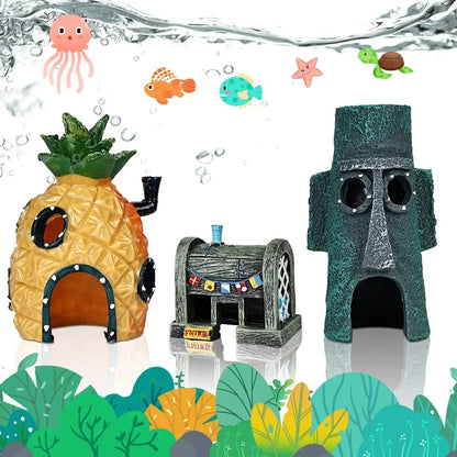 Cute Aquarium Resin Castle